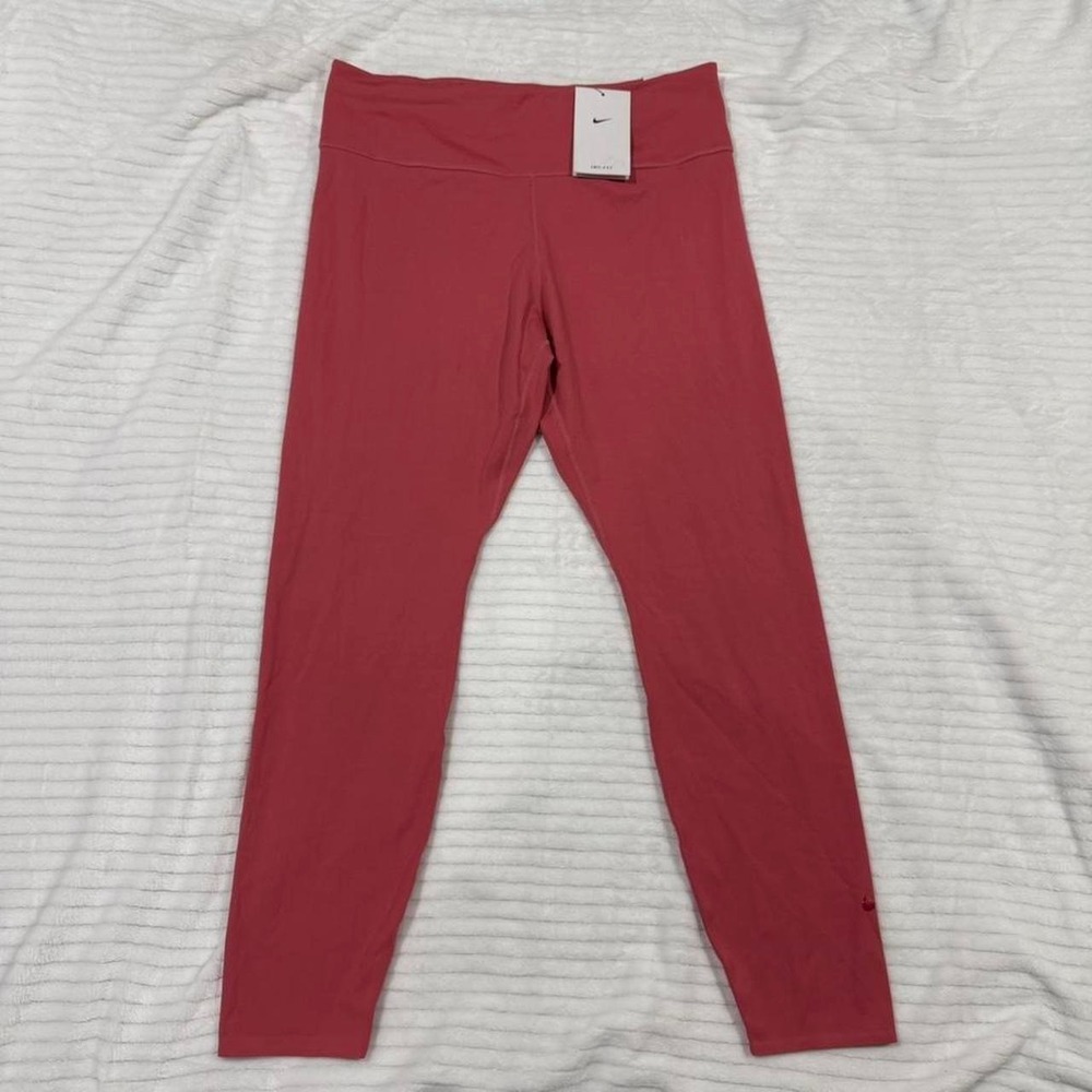 Nike‎ One Luxe Dri-FIT Mid Rise 7/8 Leggings Rose Red BQ9994-622 Womens XL